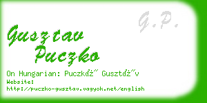 gusztav puczko business card